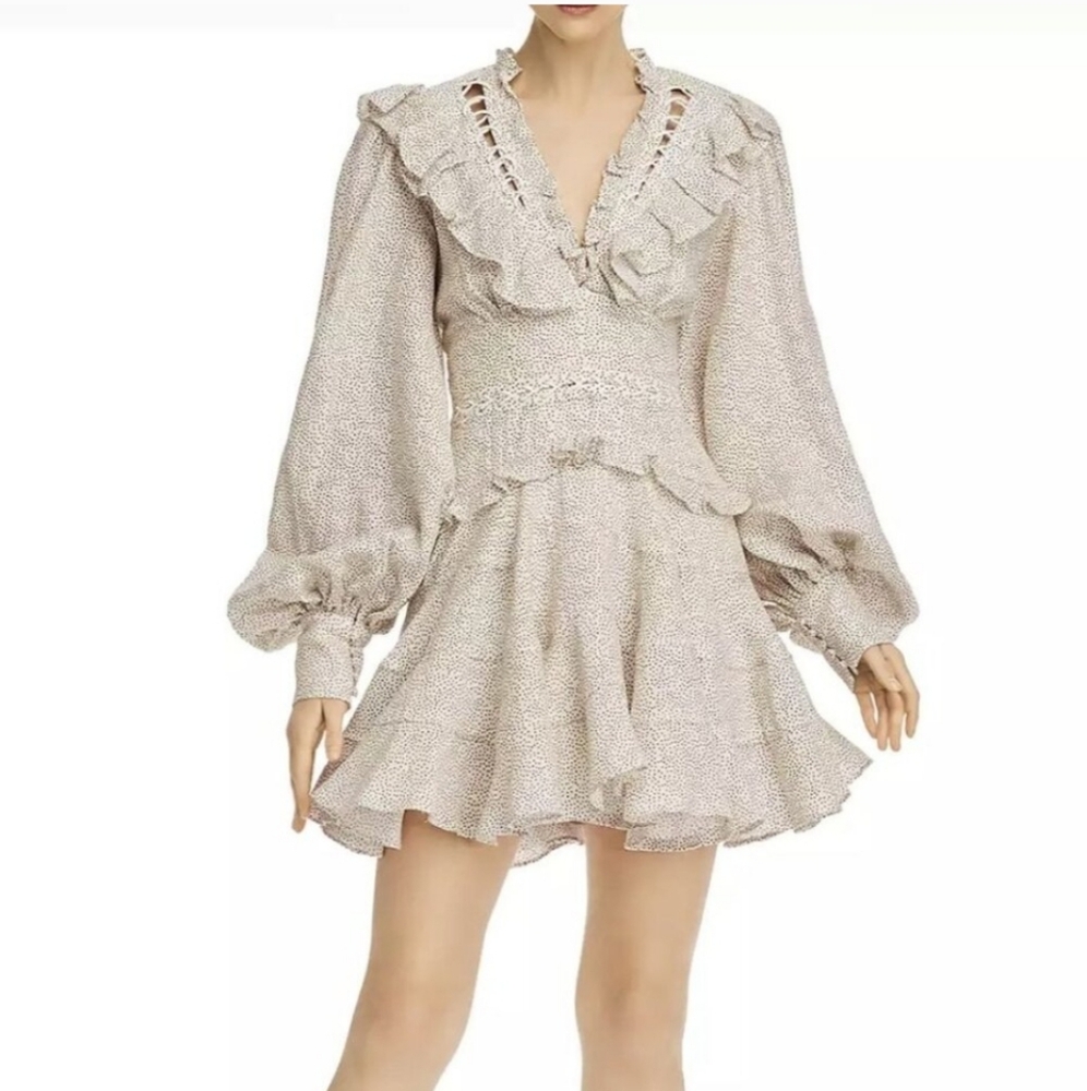 Beulah Ruffled Mini Dress Size Medium - Picture 1 of 14